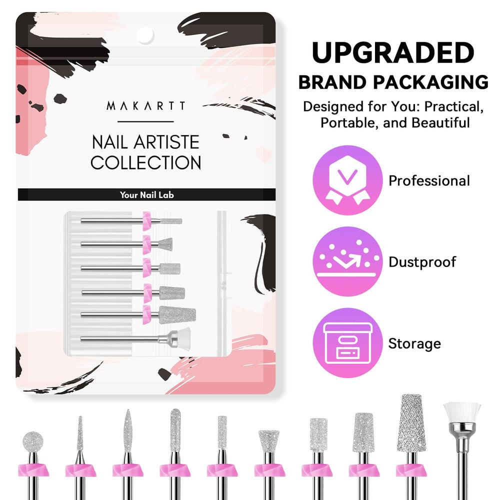 Makartt Nail Drill Bits diamond carbide bit for durable salon or home use