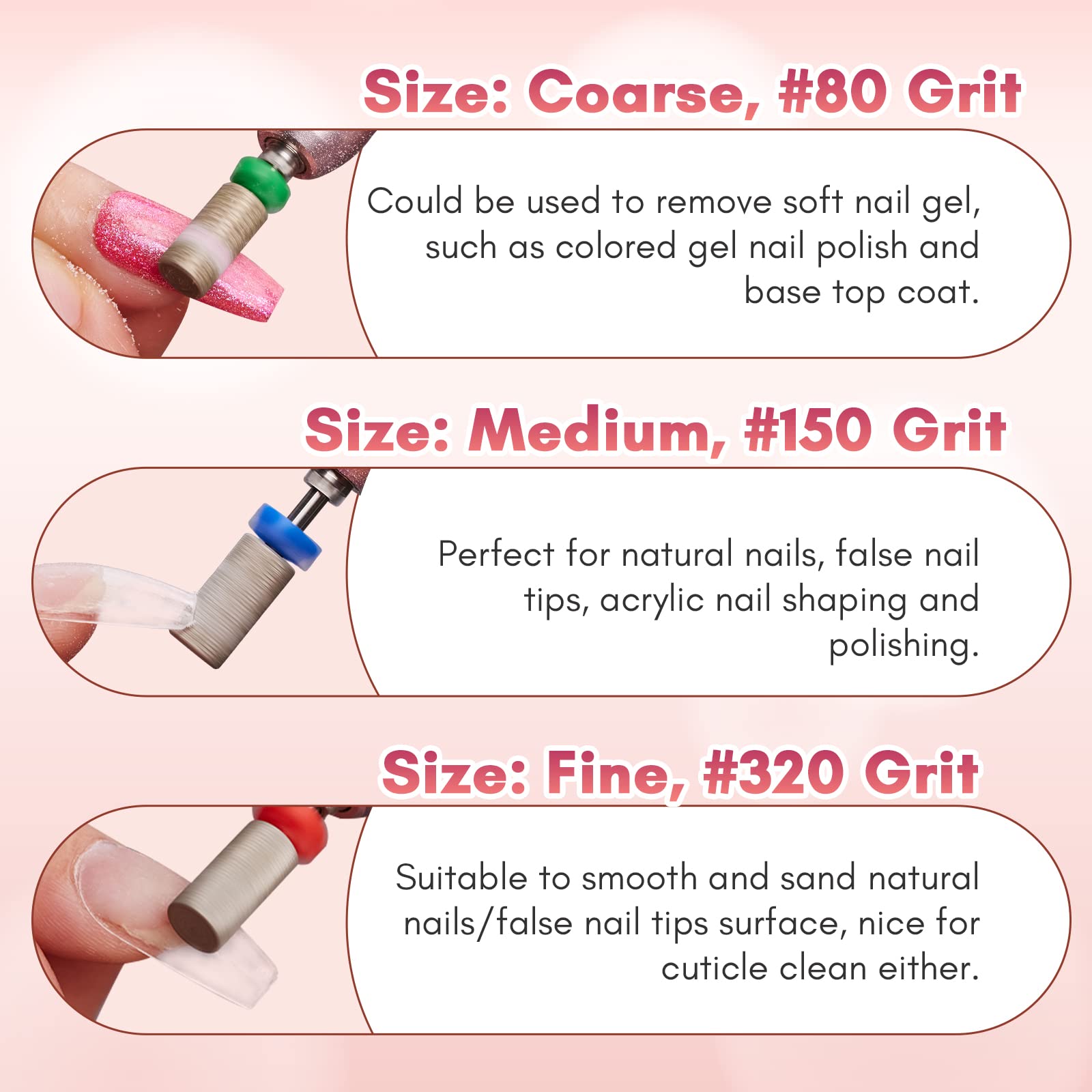 Makartt gel removal focus bit suitable for soft gels and polish.