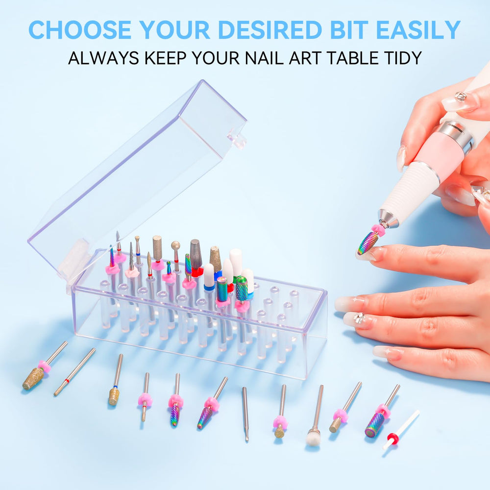 Makartt nail drill bits holder lightweight case easy to carry on the go