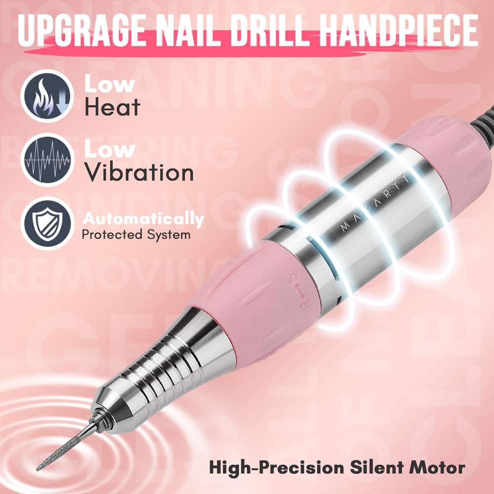 Makartt JD700 pink nail drill side setup showcases easy plug-and-play use.