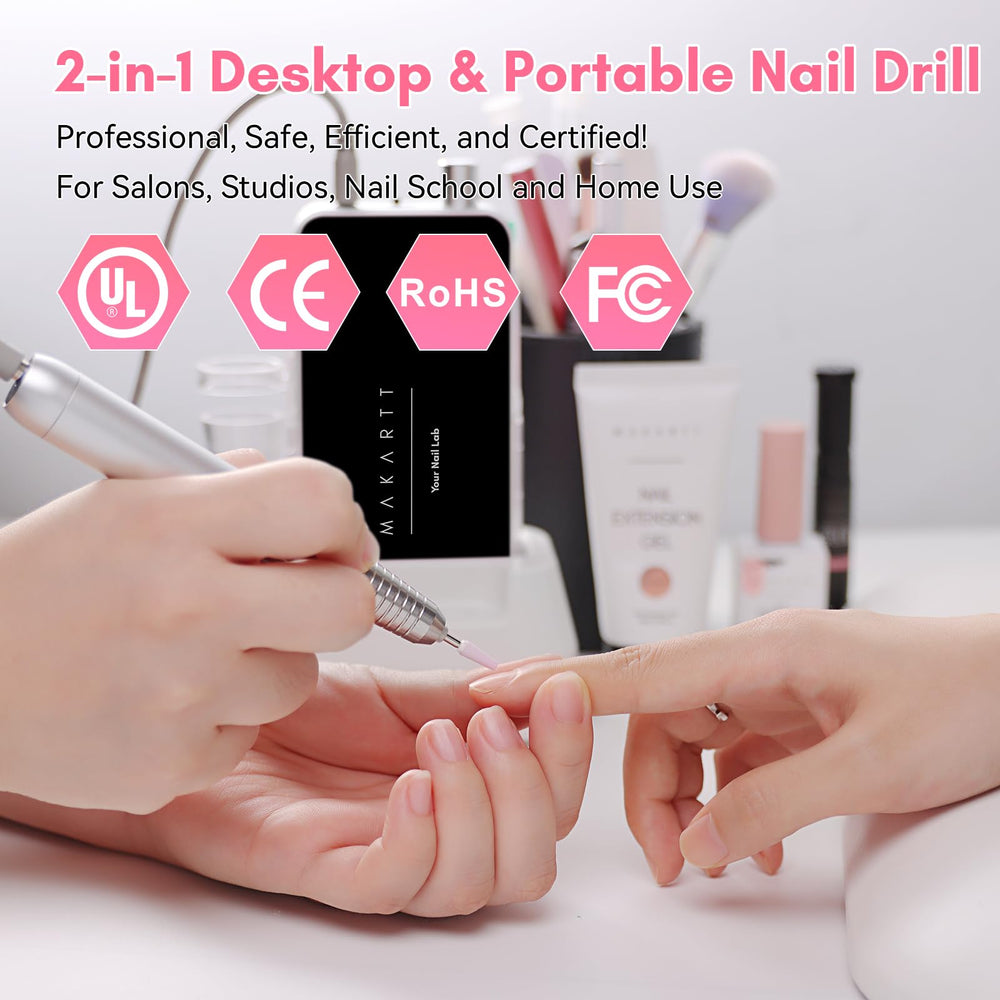 Makartt Nail Drill portable-use supports salon or home on the go