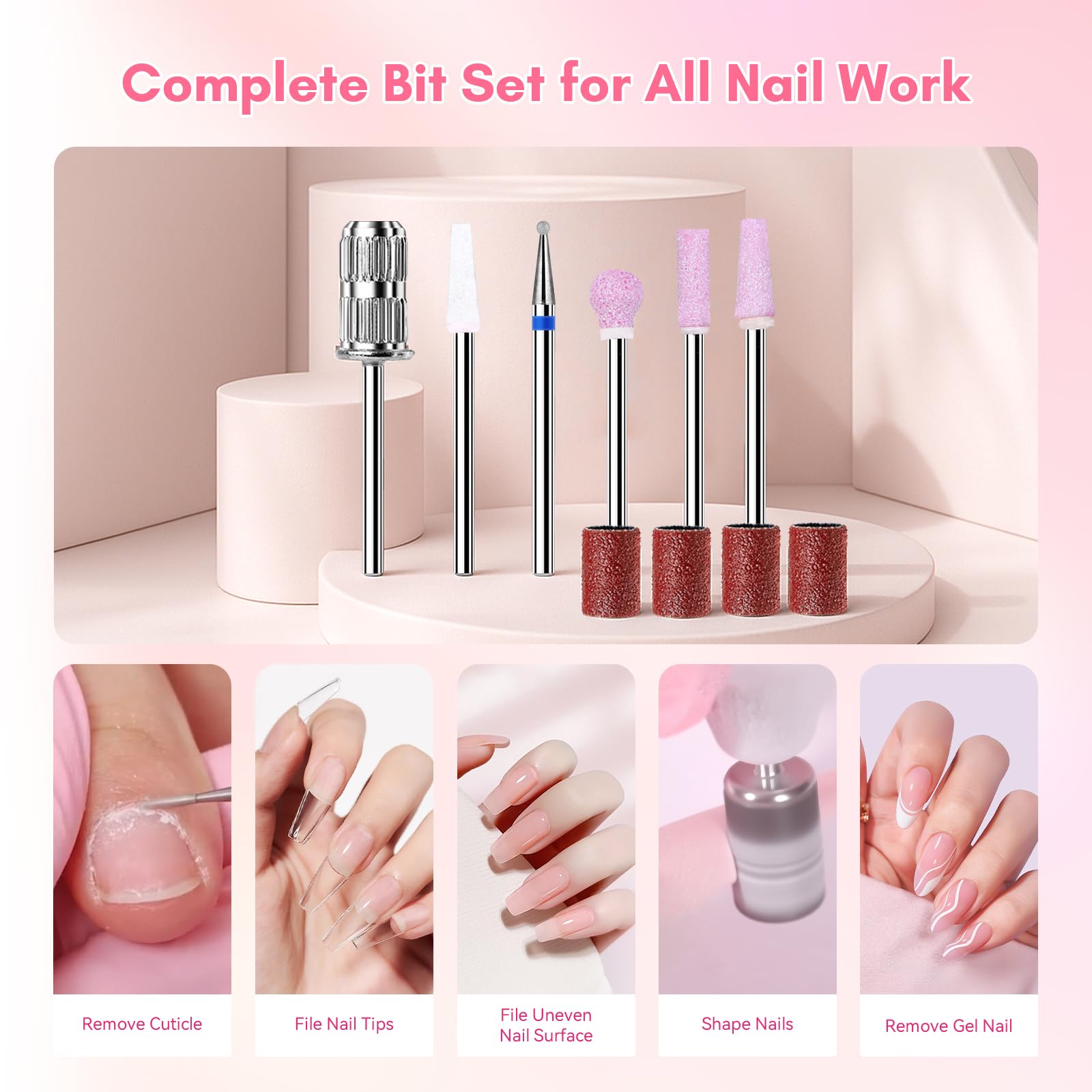 Makartt Nail Drill Professional Nouvella Pink finish adds premium feel and style.