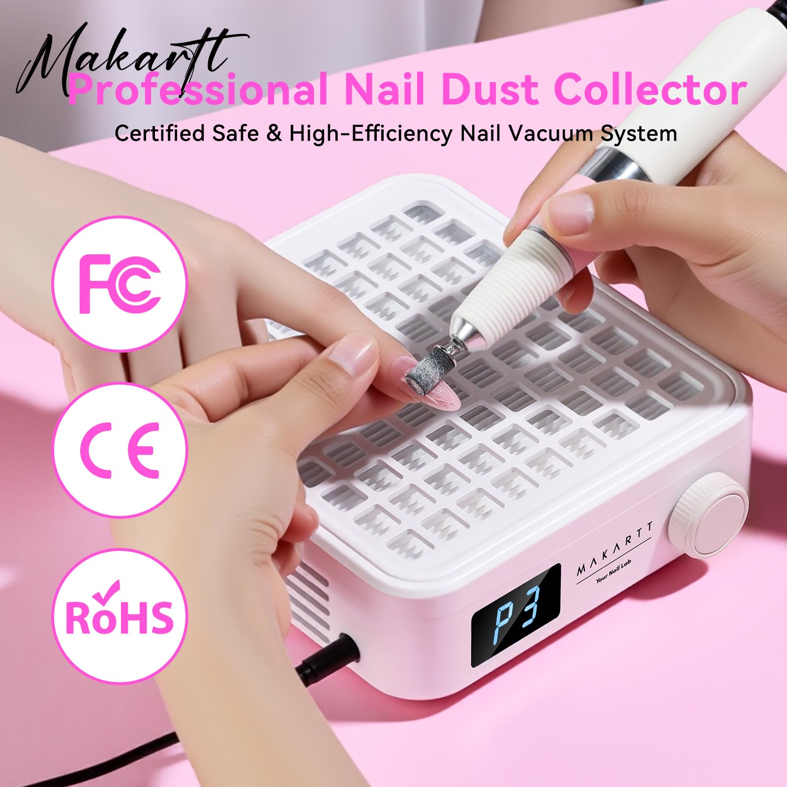 Makartt dust brush included for quick cleanup.