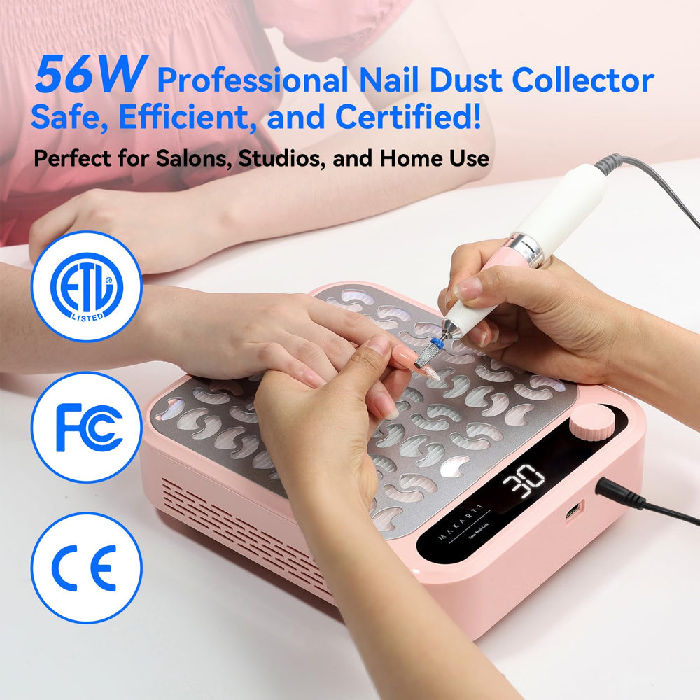 Makartt Nail Dust Collector with adjustable speed for versatile manicure sessions.