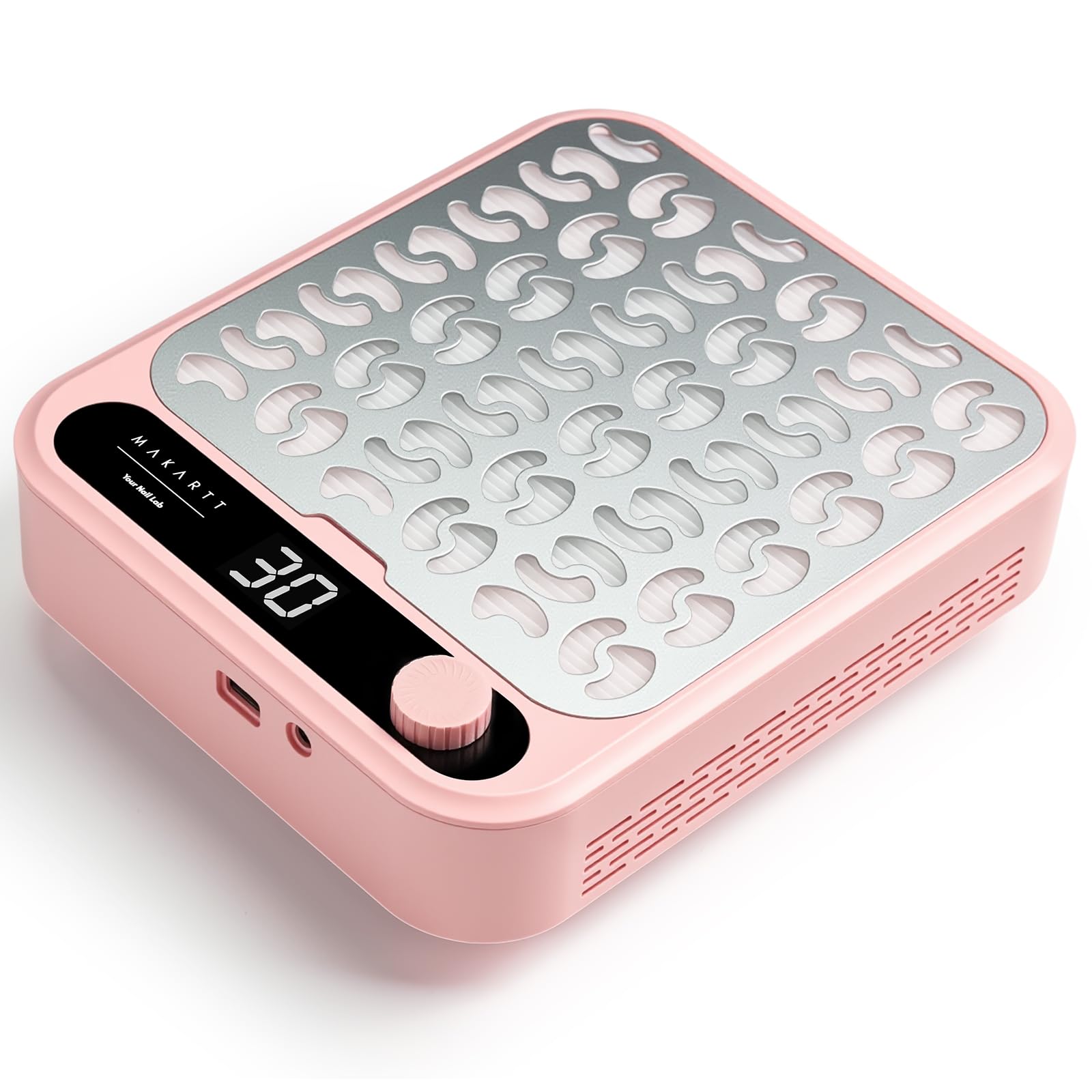 Makartt Nail Dust Collector front view in pink for clean, professional manicures.
