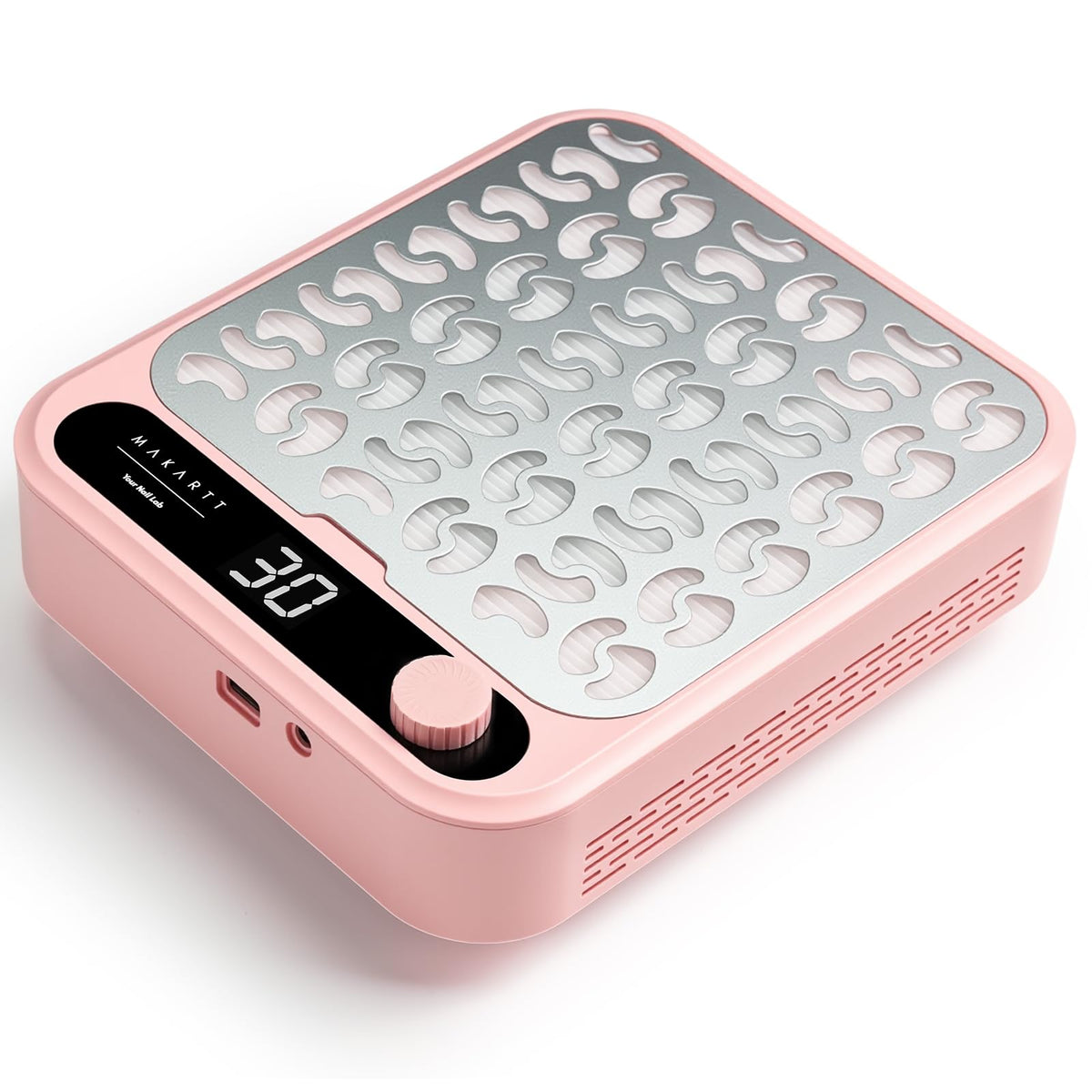 Makartt Nail Dust Collector front view in pink for clean, professional manicures.