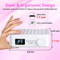 Makartt nail dust collector LED display shows speed settings.