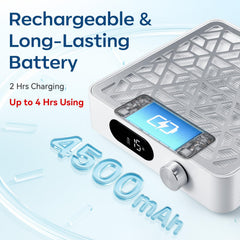 Makartt Nail Dust Collector rechargeable battery supports cordless use for flexible setups.