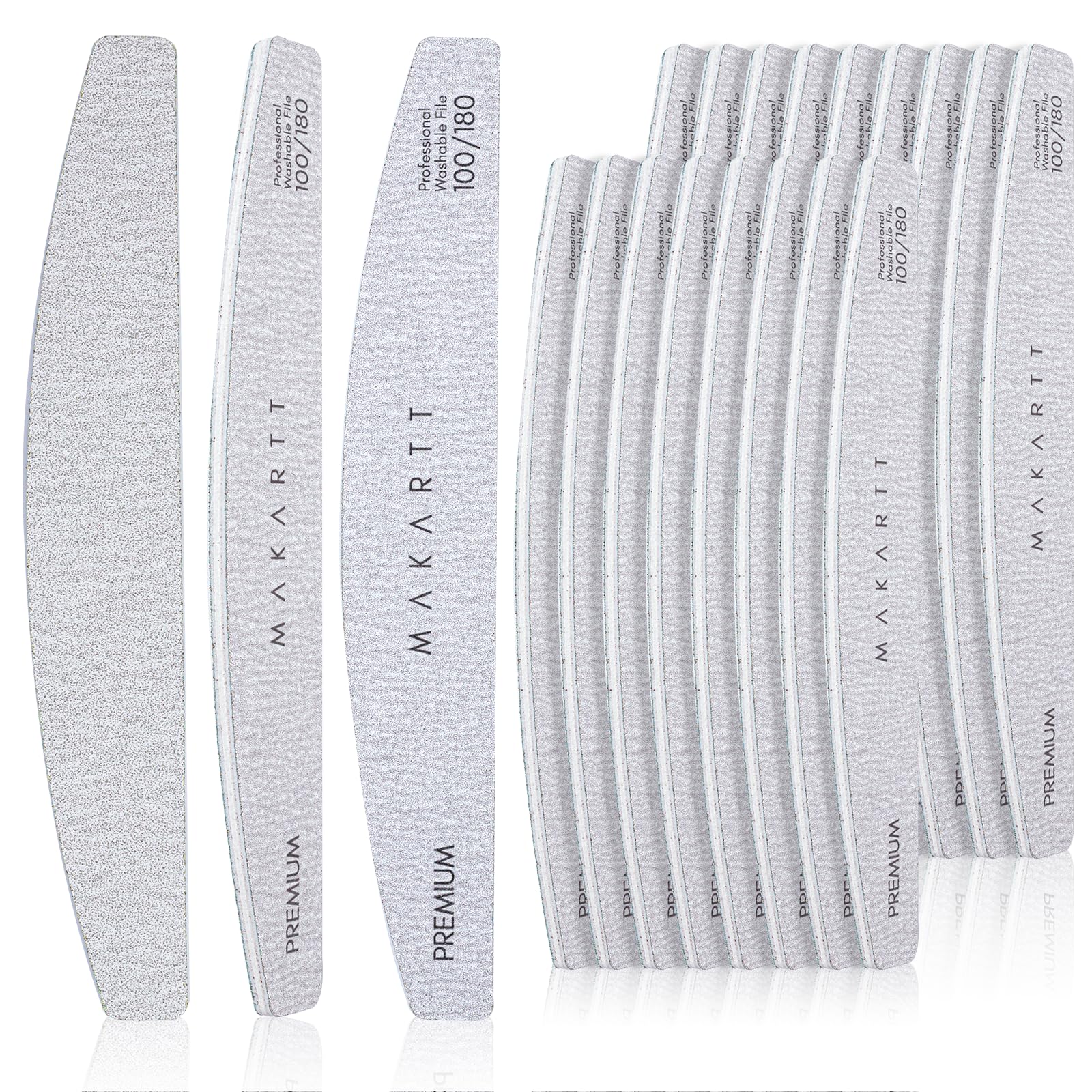 Makartt dual-sided nail file with 100/180 grit for quick shaping and smoothing