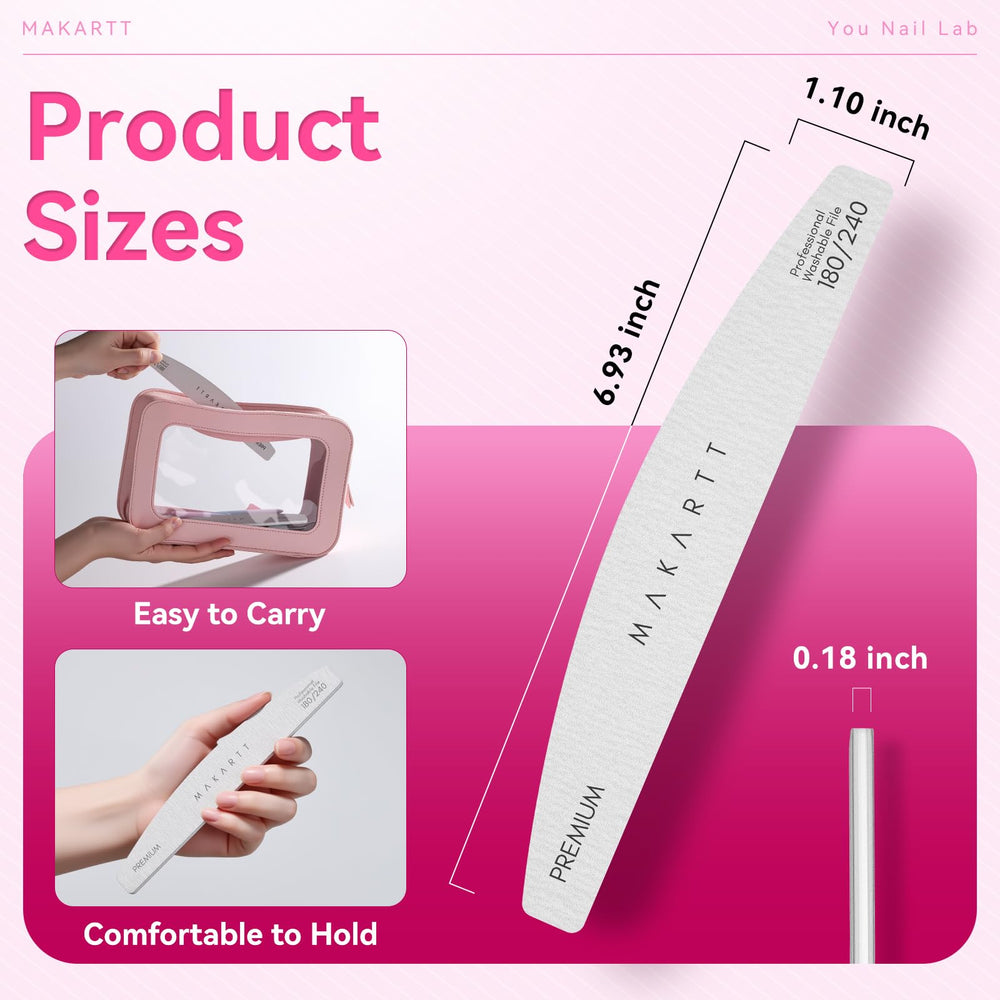 Makartt half-moon 17cm nail files provide better grip and control.