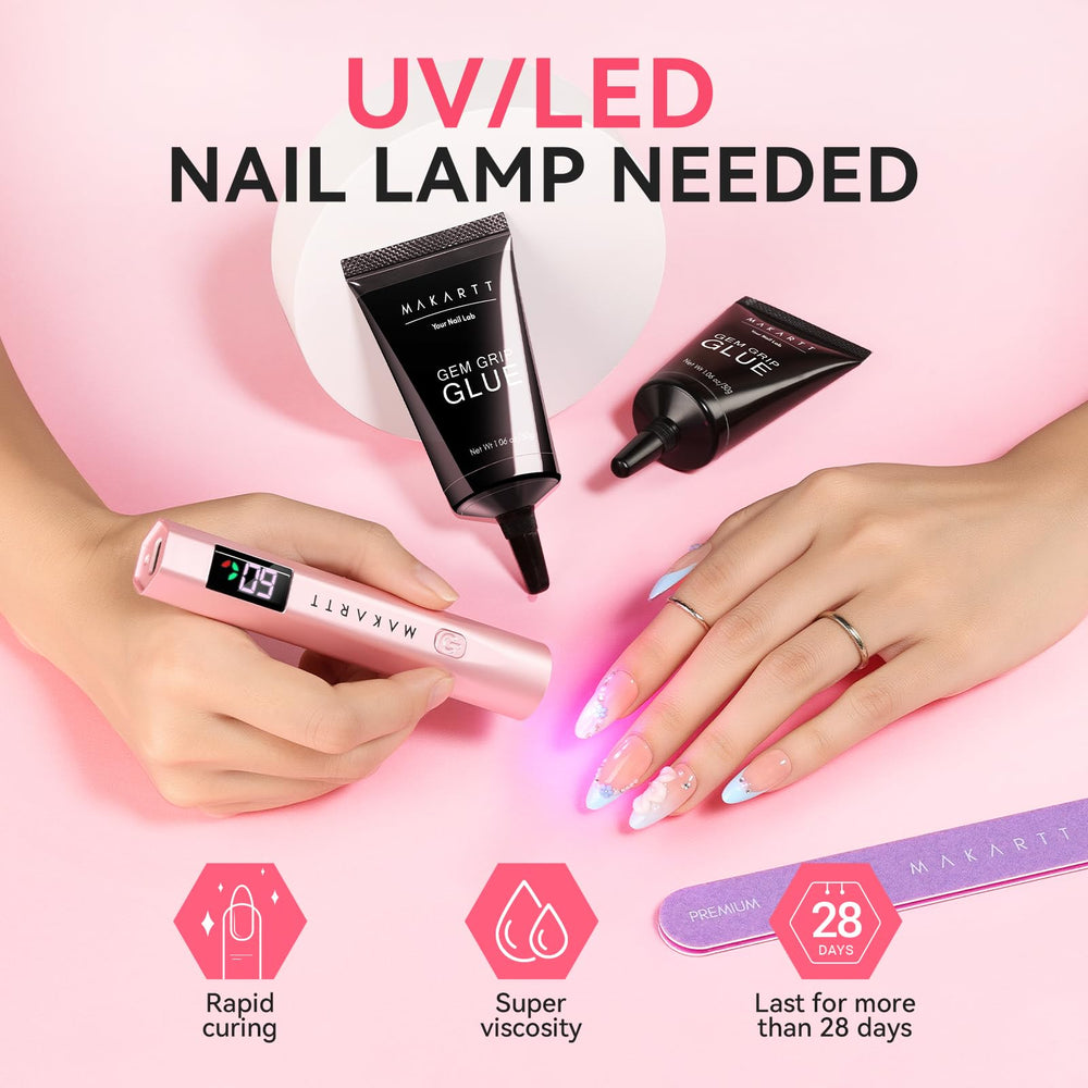 Makartt Rhinestone Glue bonds 3D decorations securely on nails
