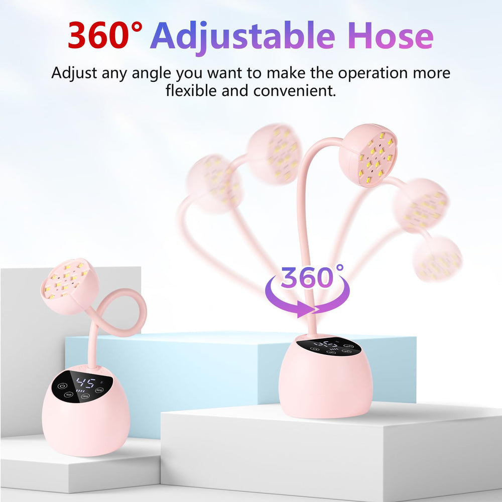 Makartt Cordless Nail Lamp runs on a 1500mAh battery for portability.