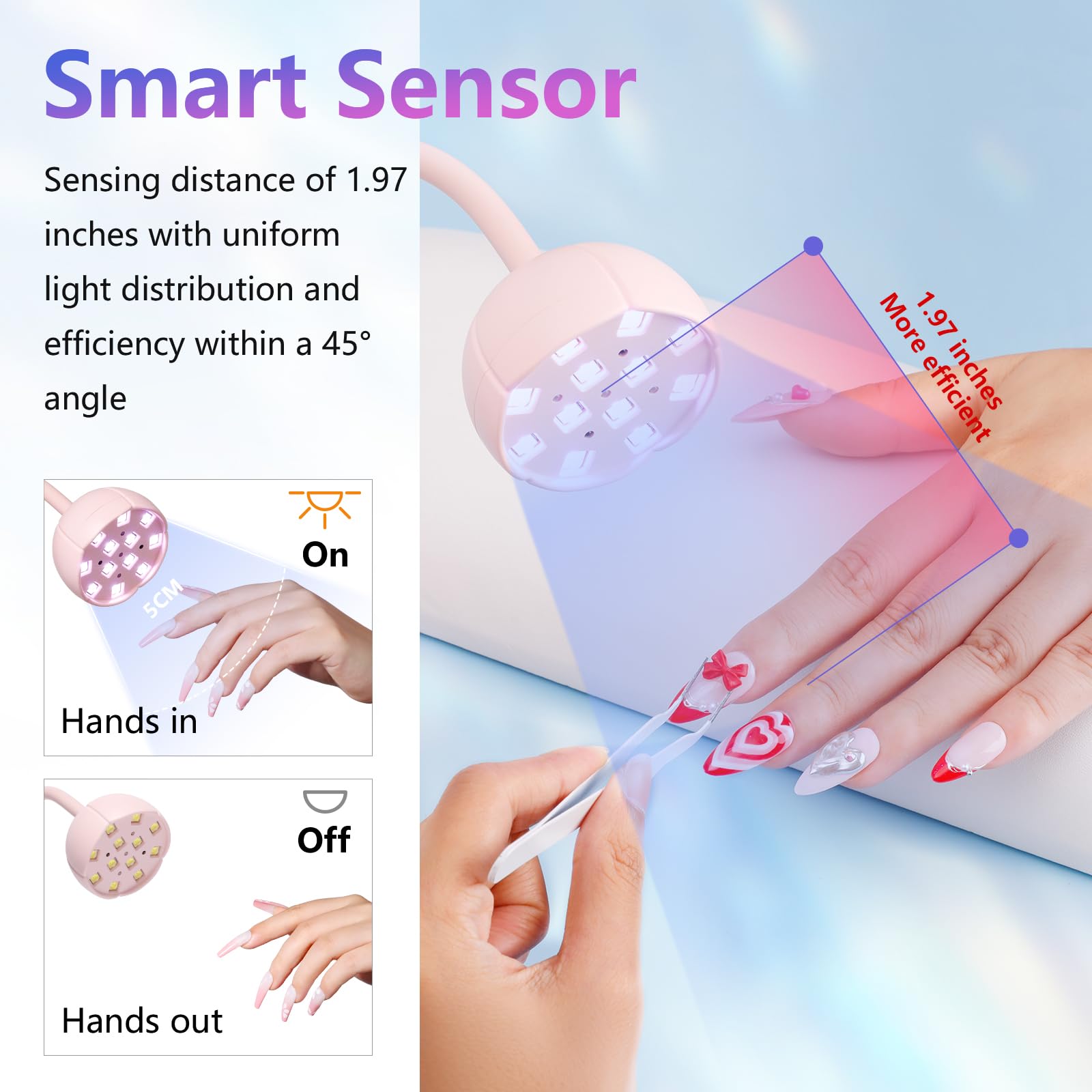 Makartt Lamp base stays steady during curing sessions for stability.