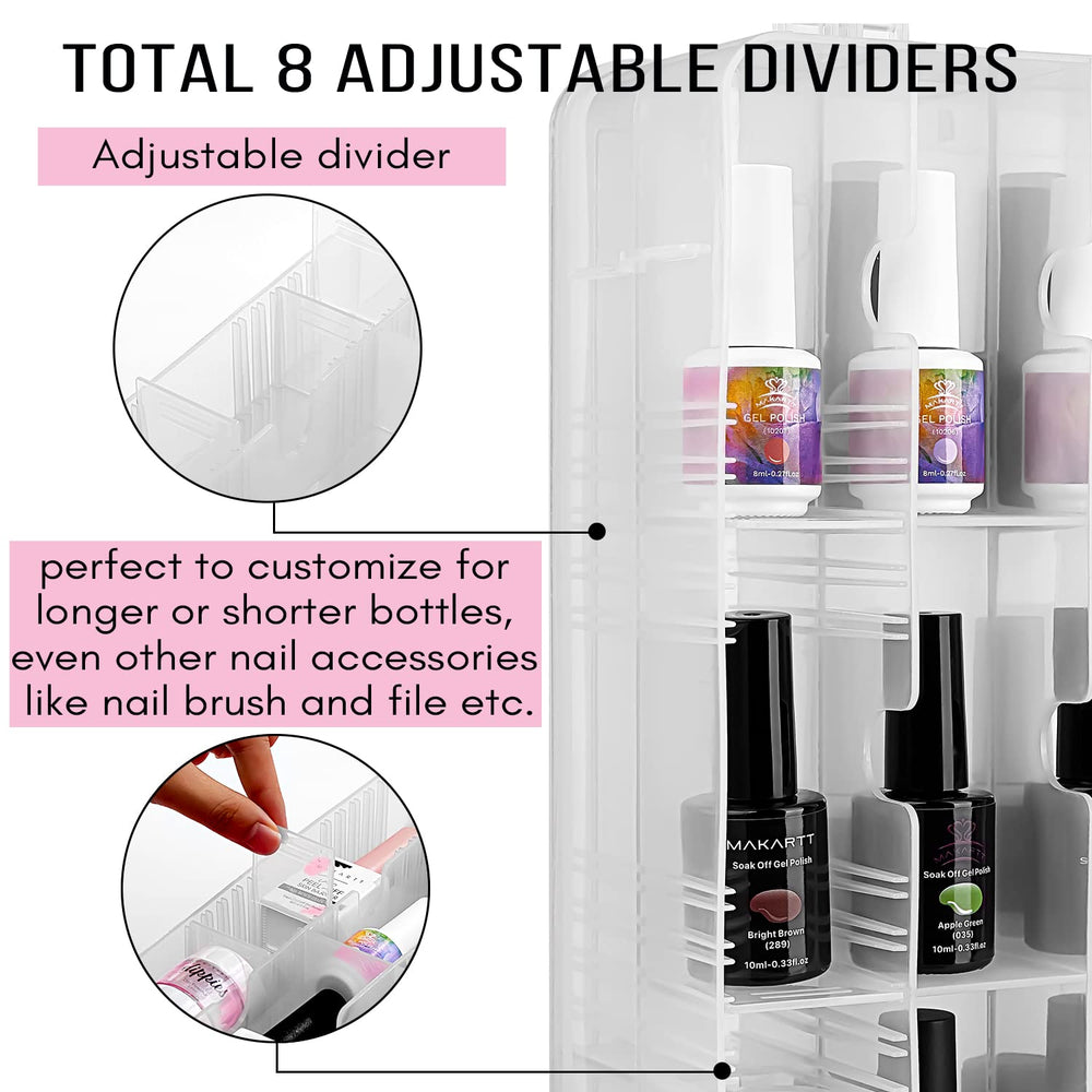 Makartt Nail Polish Organizer compact dresser-top case fits neatly on a surface