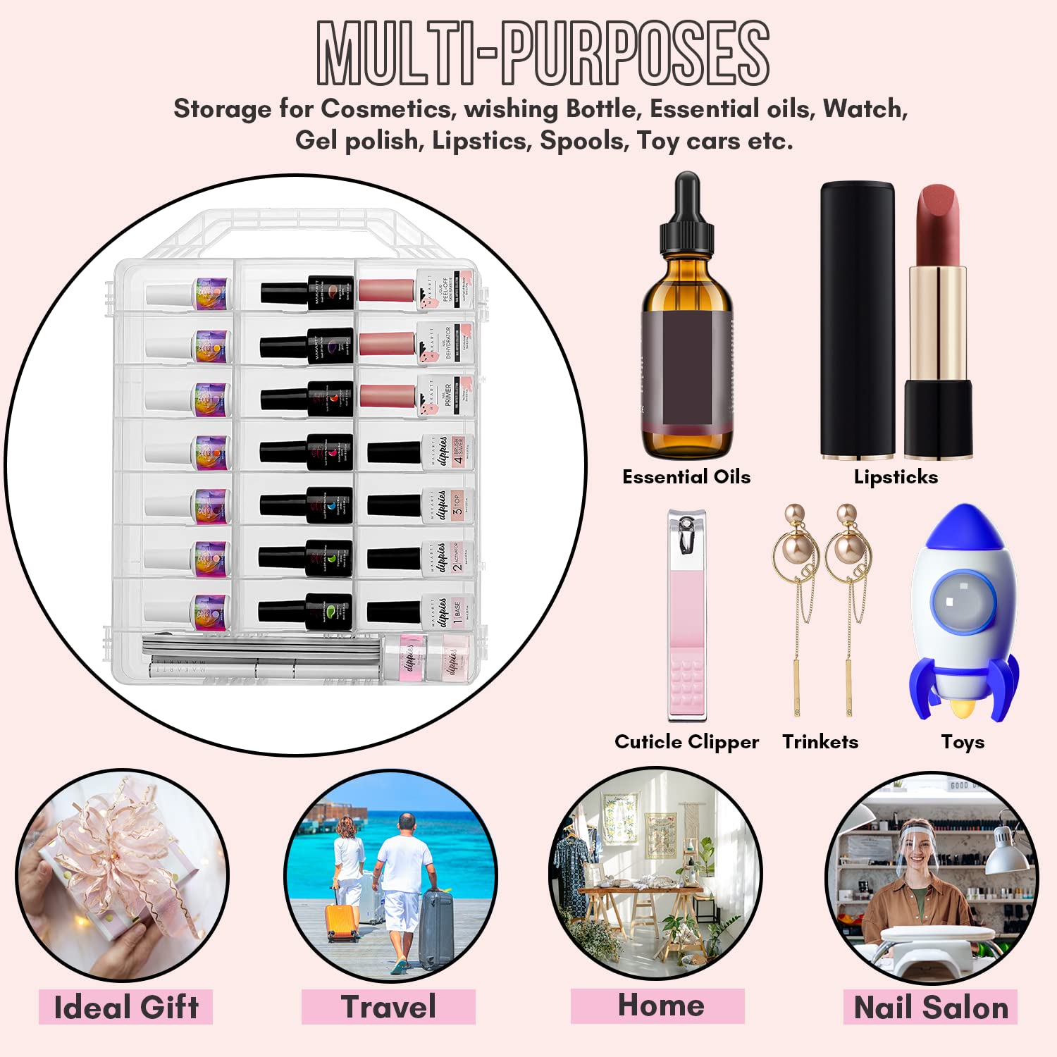 Makartt Nail Polish Organizer travel-ready design for portable nail art sessions