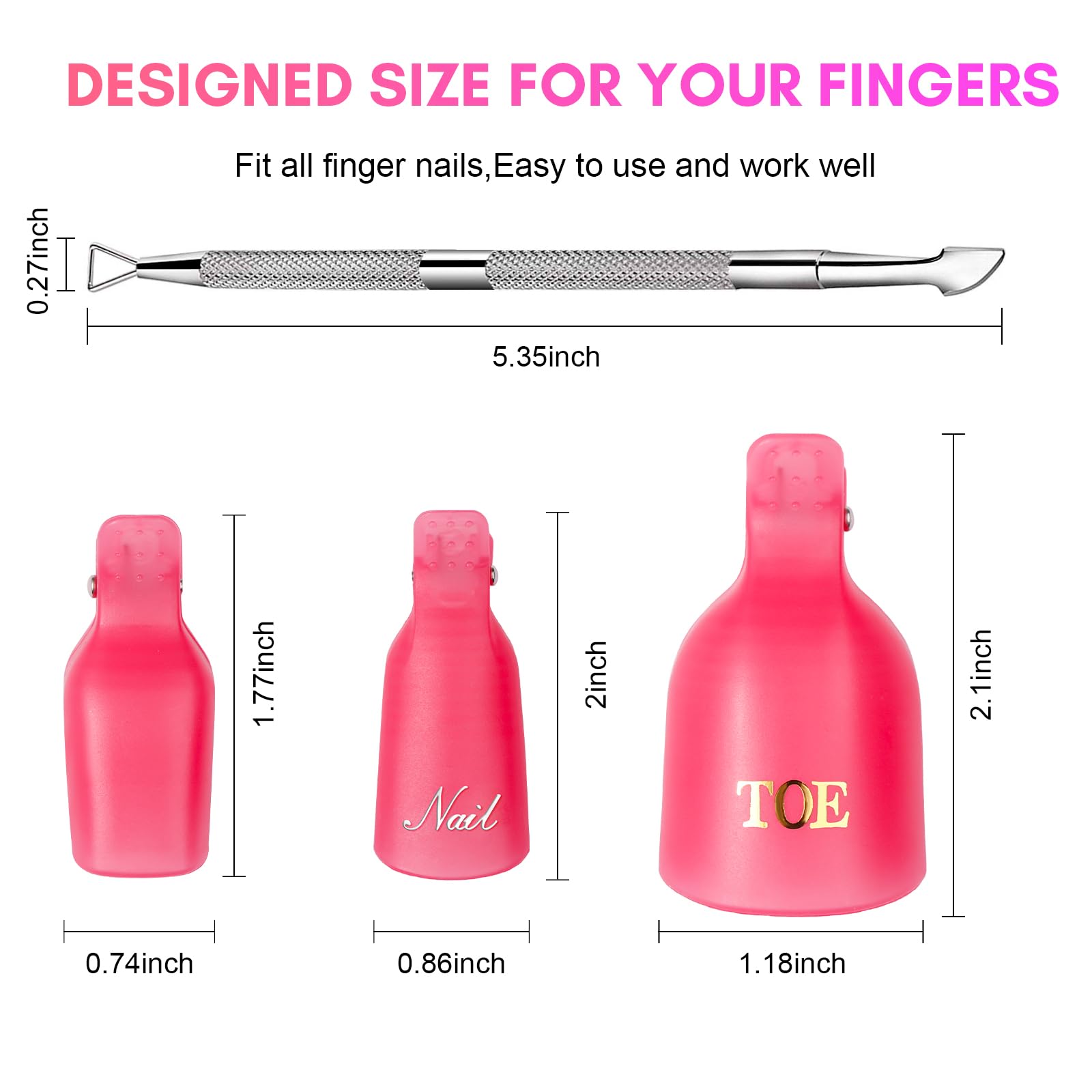 Makartt nail polish remover kit rose in-use finger clips show mess-free polish removal.