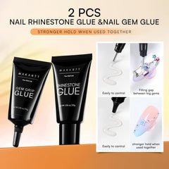 Makartt glue gel with fine needle demonstrates accurate 3D nail art