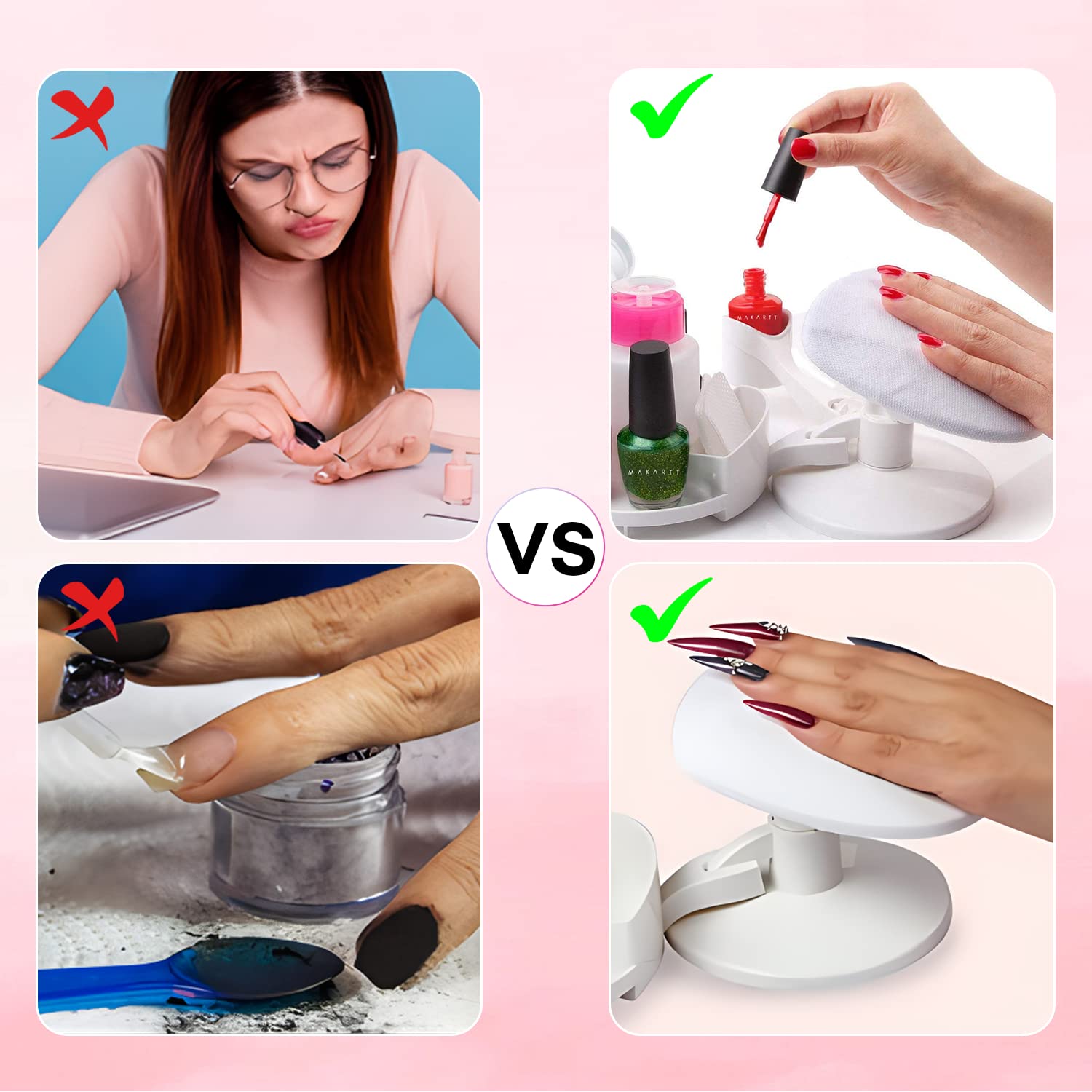 Makartt Nail Stand Detachable Tray for easy cleaning