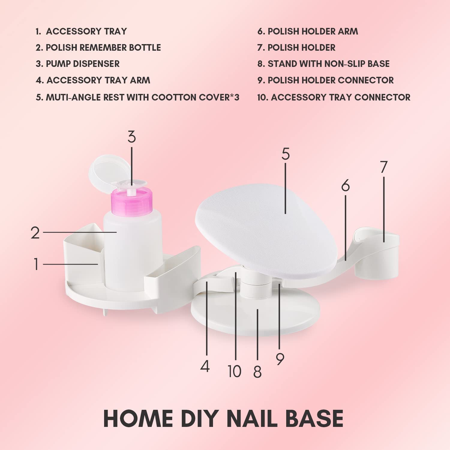 Makartt Nail Stand Non-Slip Base keeps station steady