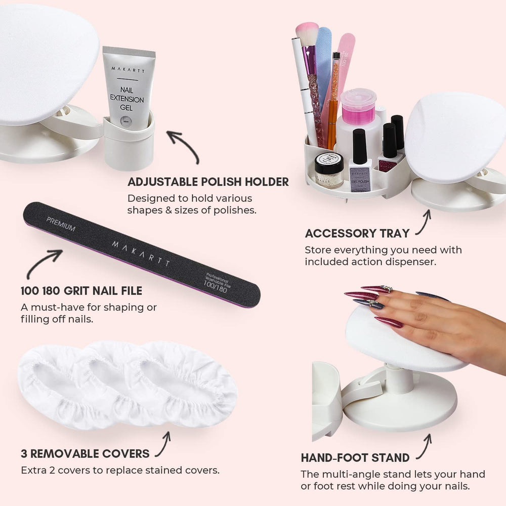 Makartt Nail Stand Polish Trays with slots prevent bottle spills