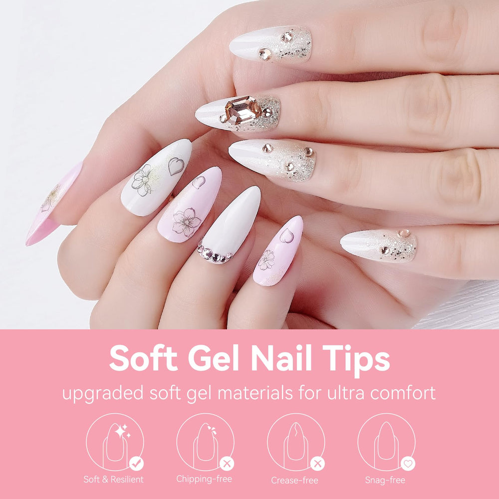 Makartt natural curve nail tips for comfortable bed-fit