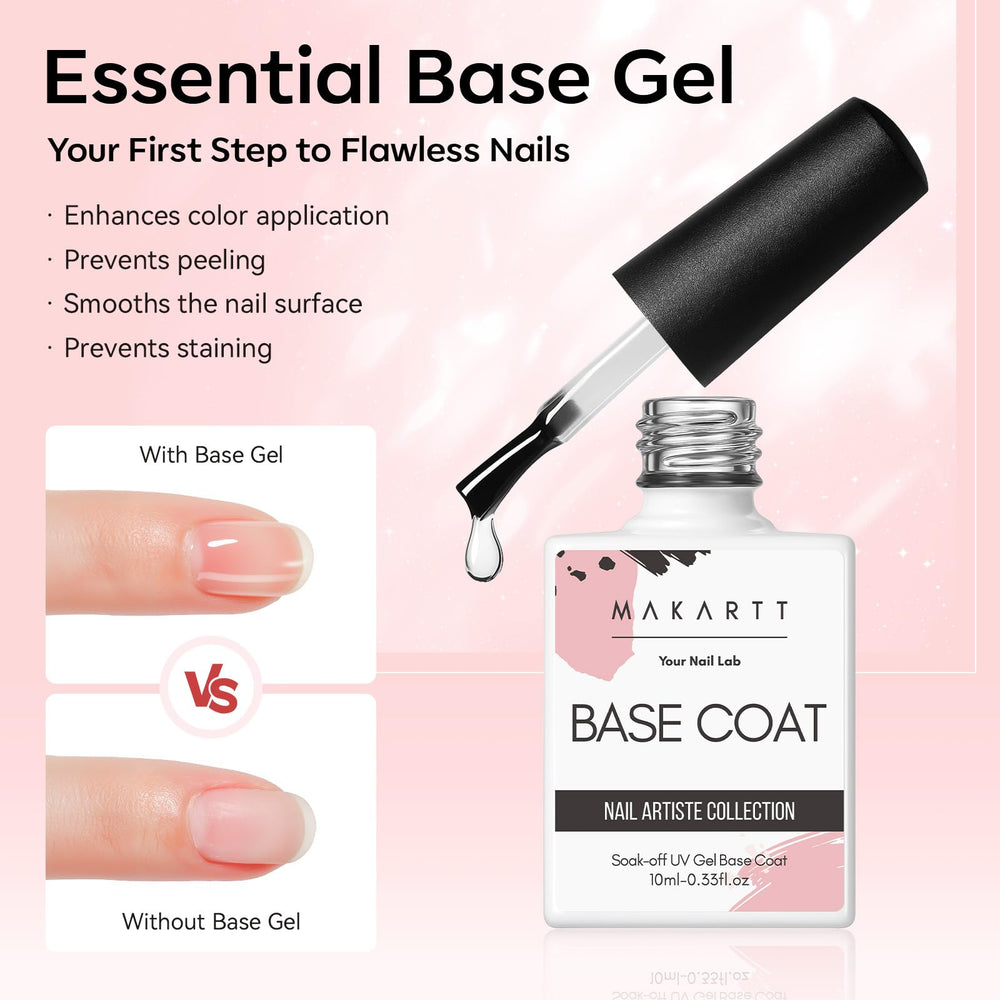 Makartt No Wipe Base Coat improves adhesion for lasting manicure