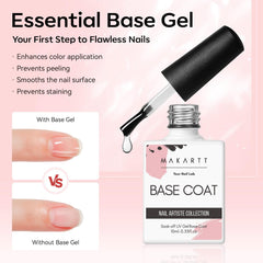 Makartt No Wipe Base Coat improves adhesion for lasting manicure