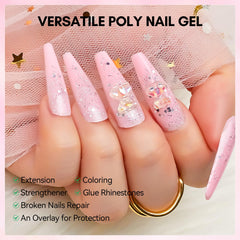 Makartt poly nail gel application dispenser enables smooth spreading.