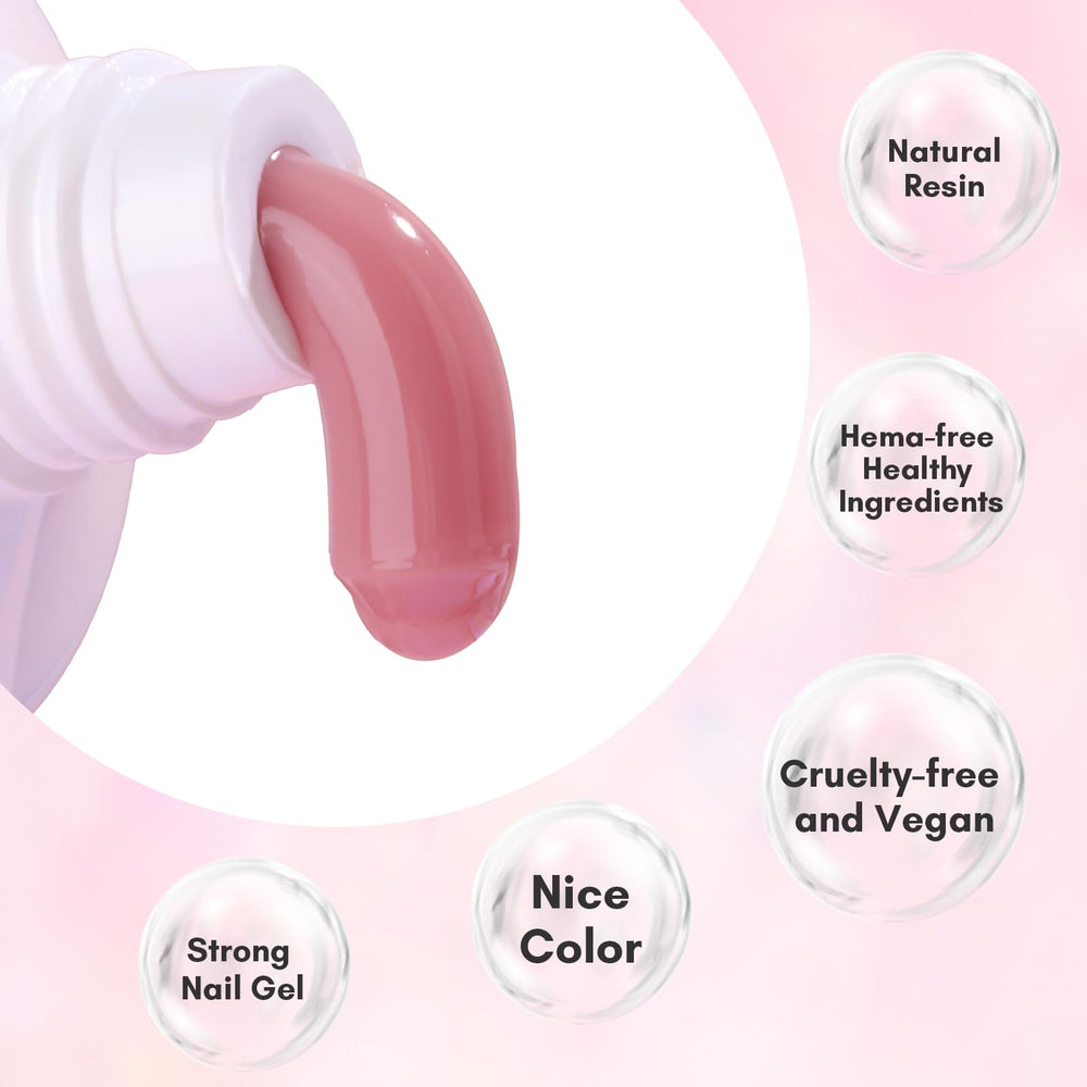 Makartt Poly Nail Gel mauve pink color swatches showcasing elegant manicure options