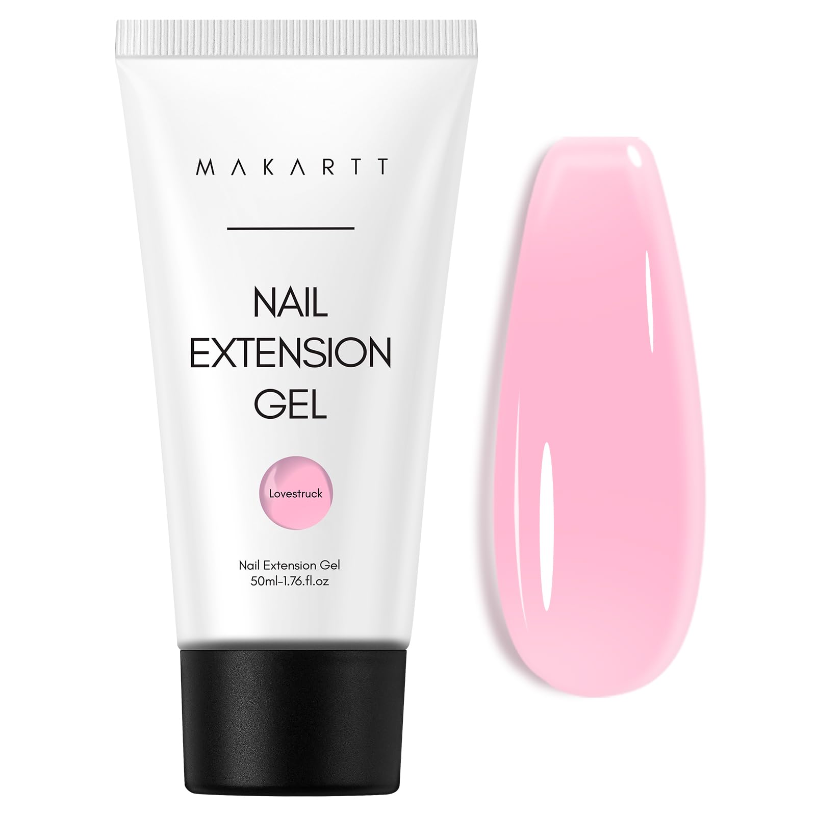 Makartt poly nail gel coral pink 50ml tube for DIY extensions.