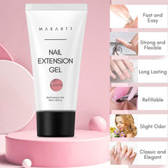 Makartt Poly Nail Gel DIY manicure setup with tools for home salon use