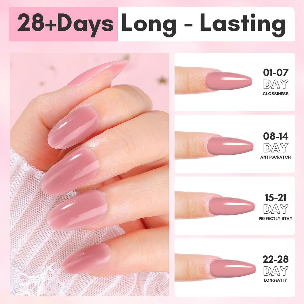 Makartt Poly Nail Gel durability test image hints lasting wear beyond a month with prep