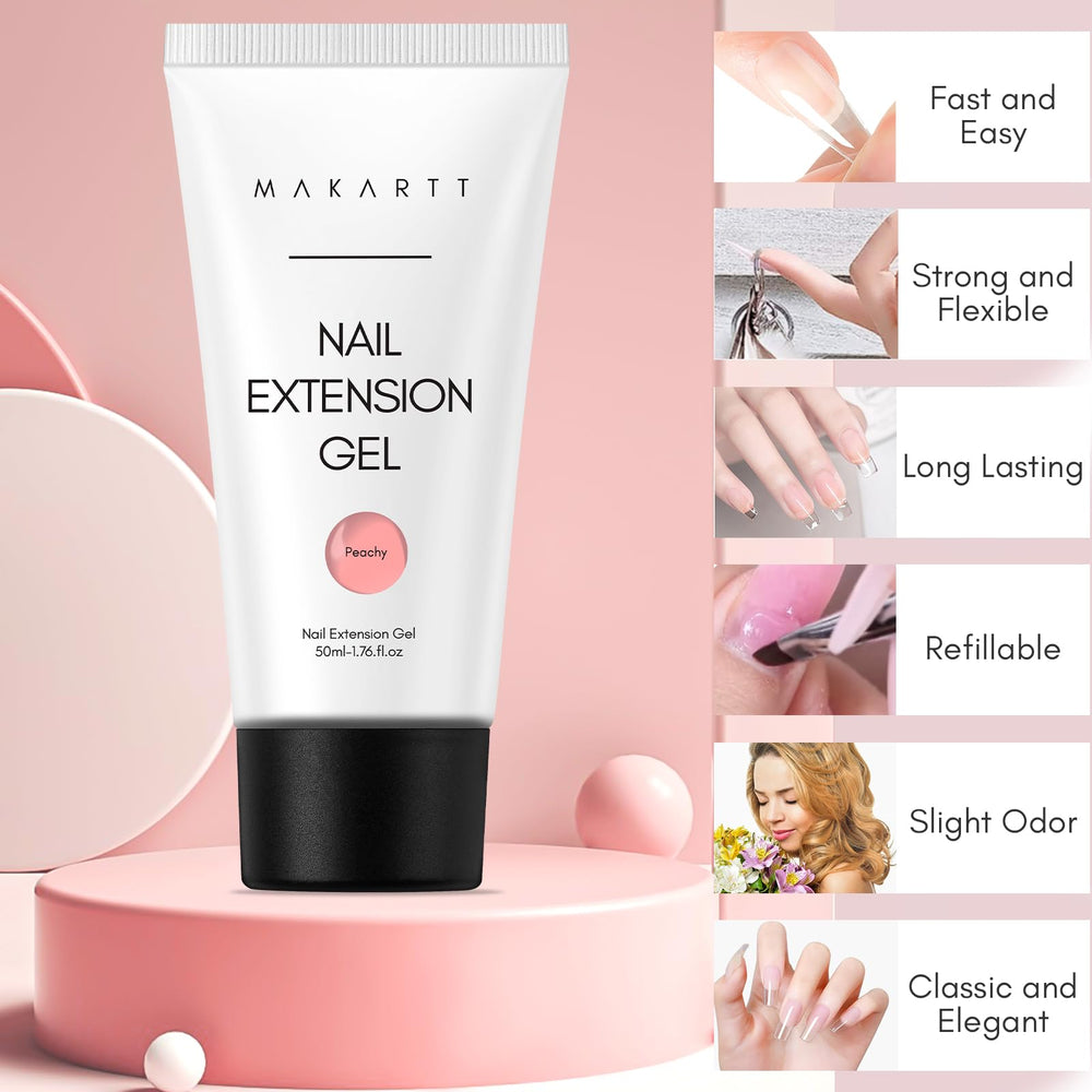 Makartt Poly Nail Gel half-solid texture close-up highlights thick, smooth application