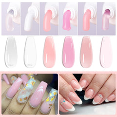 Makartt poly nail gel kit brush close-up demonstrates smooth extension application