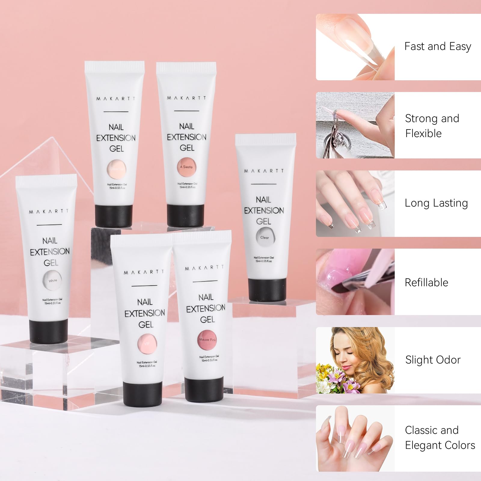 Makartt poly nail gel kit durable builder for long-lasting extensions.
