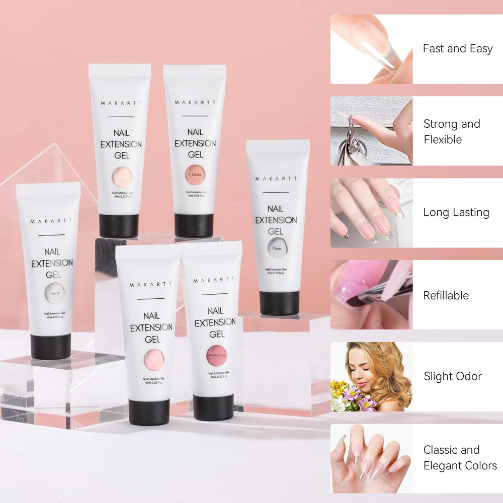 Makartt poly nail gel kit durable builder for long-lasting extensions.
