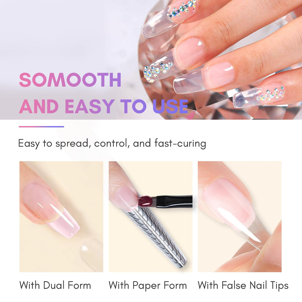 Makartt poly nail gel kit enables French manicure and versatile nail shapes
