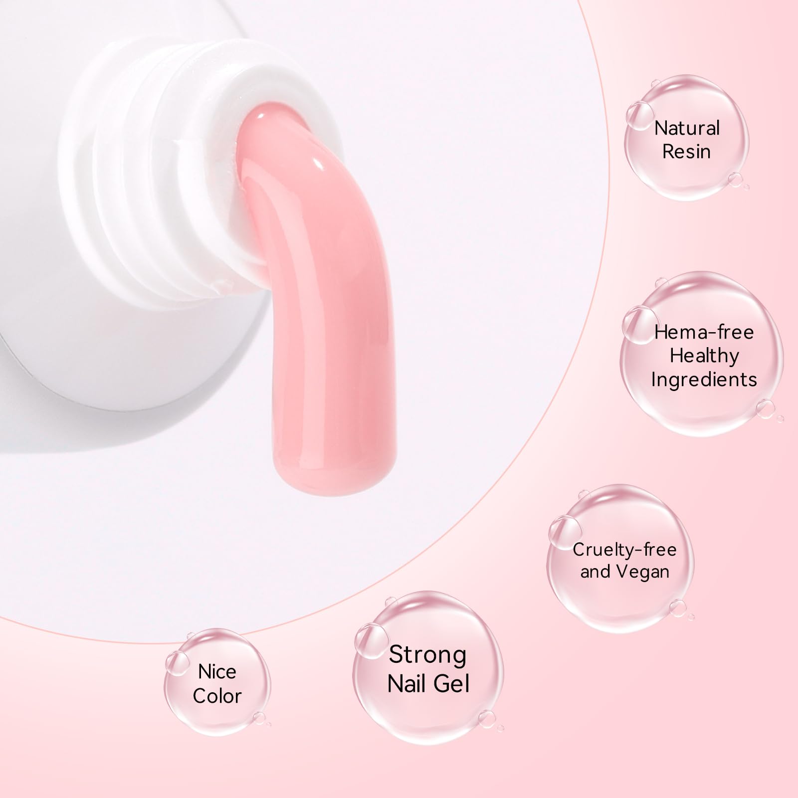 Makartt poly nail gel kit nail extension application on natural nails.