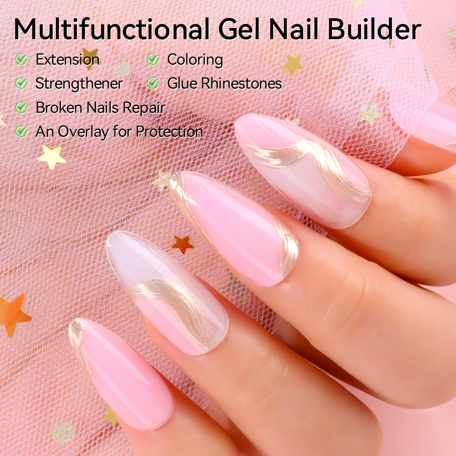 Makartt poly nail gel kit sculpting with dual forms demonstrates easy shaping.