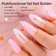 Makartt poly nail gel kit sculpting with dual forms demonstrates easy shaping.
