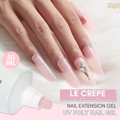 Makartt Poly Nail Gel light pink application stroke highlights precise control for sculpting nails.