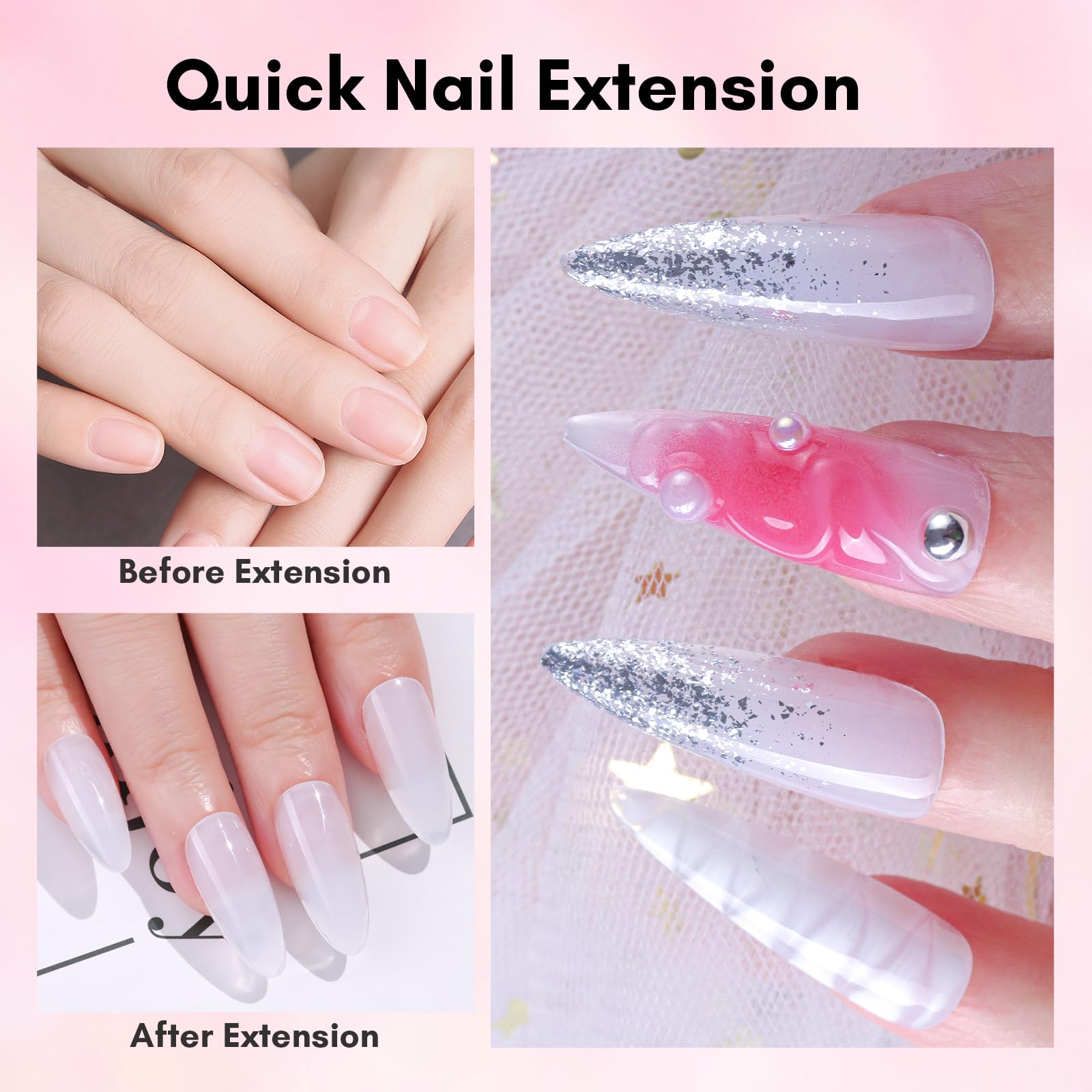 Makartt Poly Nail Gel Set 3D extension sculpting for nail length