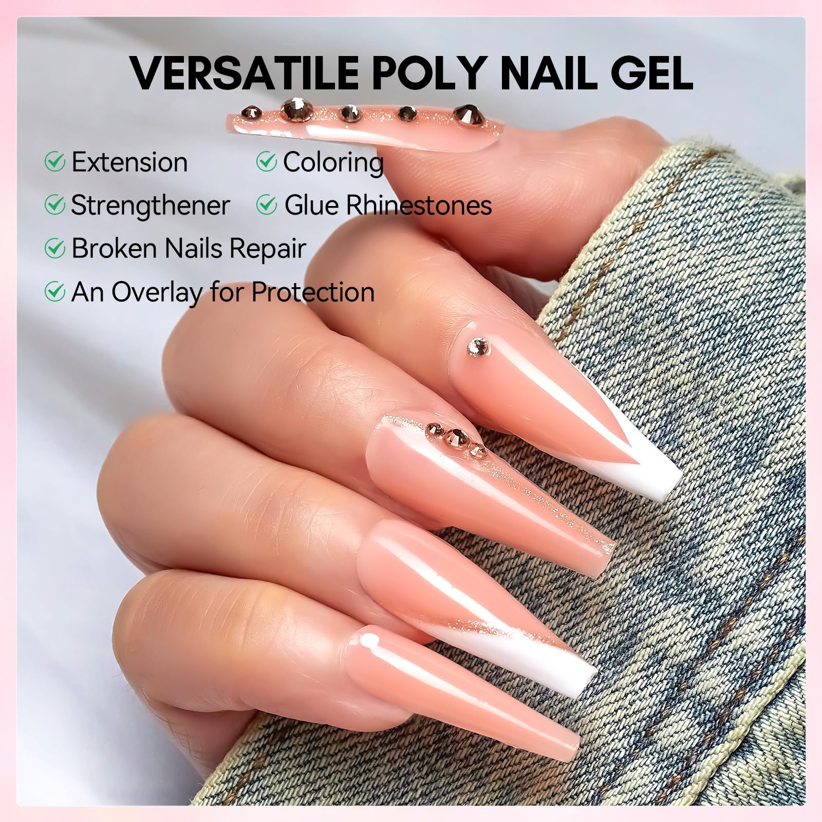 Makartt Poly Nail Gel swatch swirl shows versatile base for multiple designs