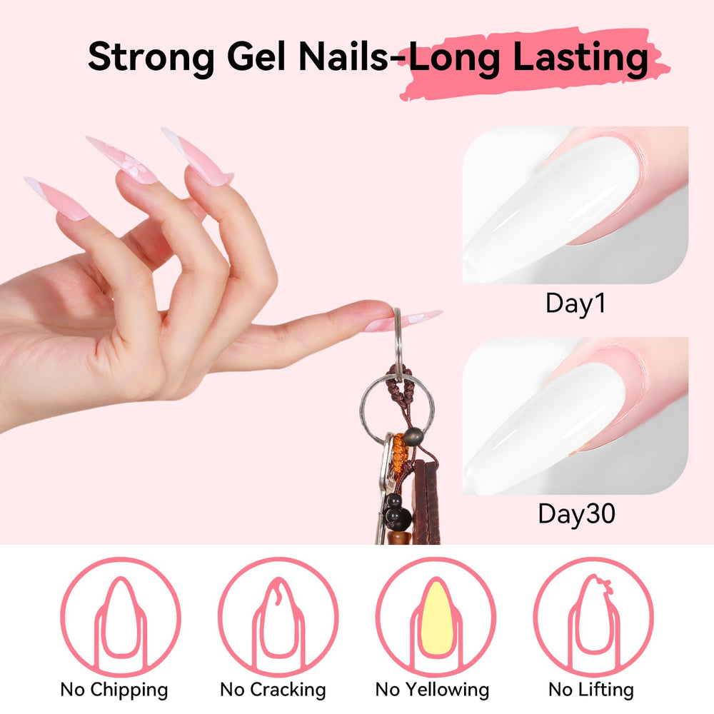 Makartt Poly Nail Gel White 50ML long-wear option for lasting manicures.