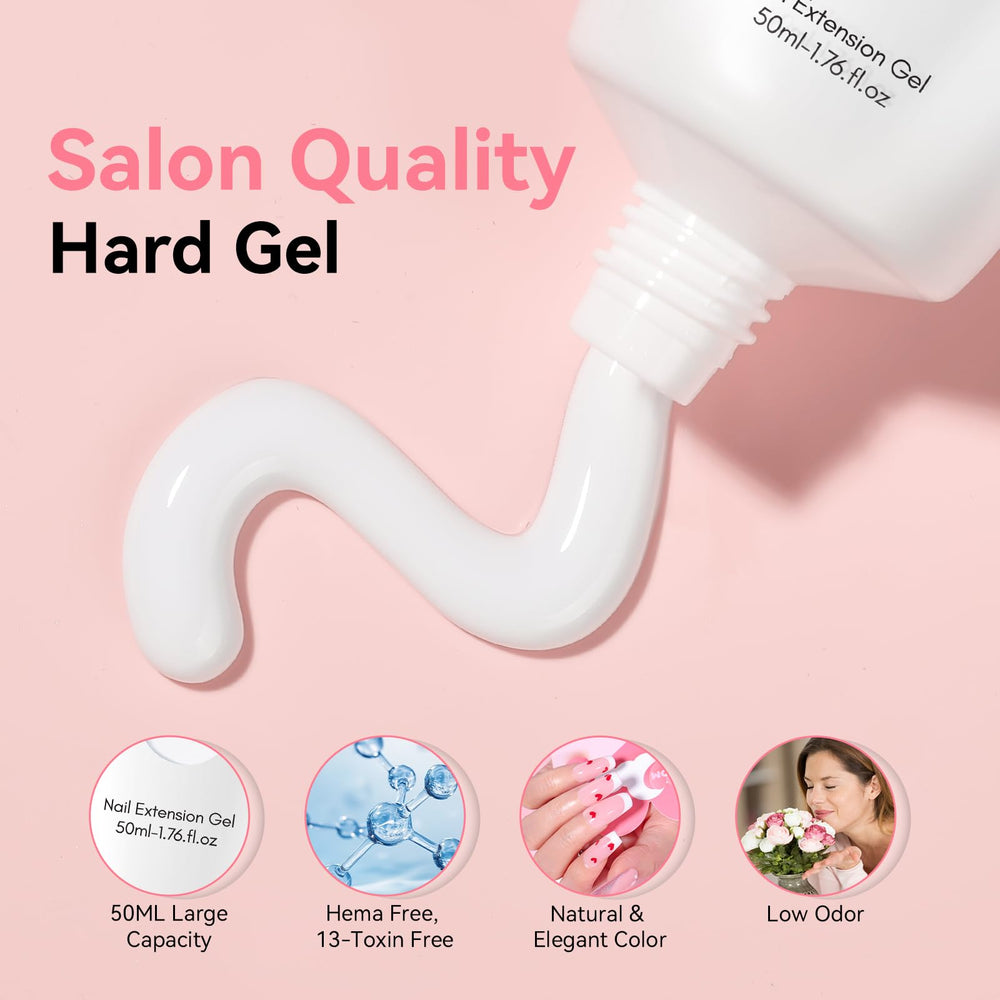 Makartt Poly Nail Gel White 50ML swatch shows even coverage and clean lines.