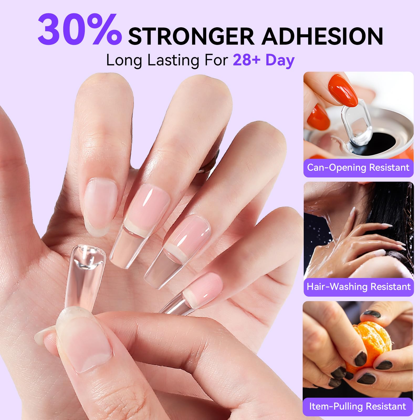 Makartt press-on nails application demo highlighting secure fit and long wear.