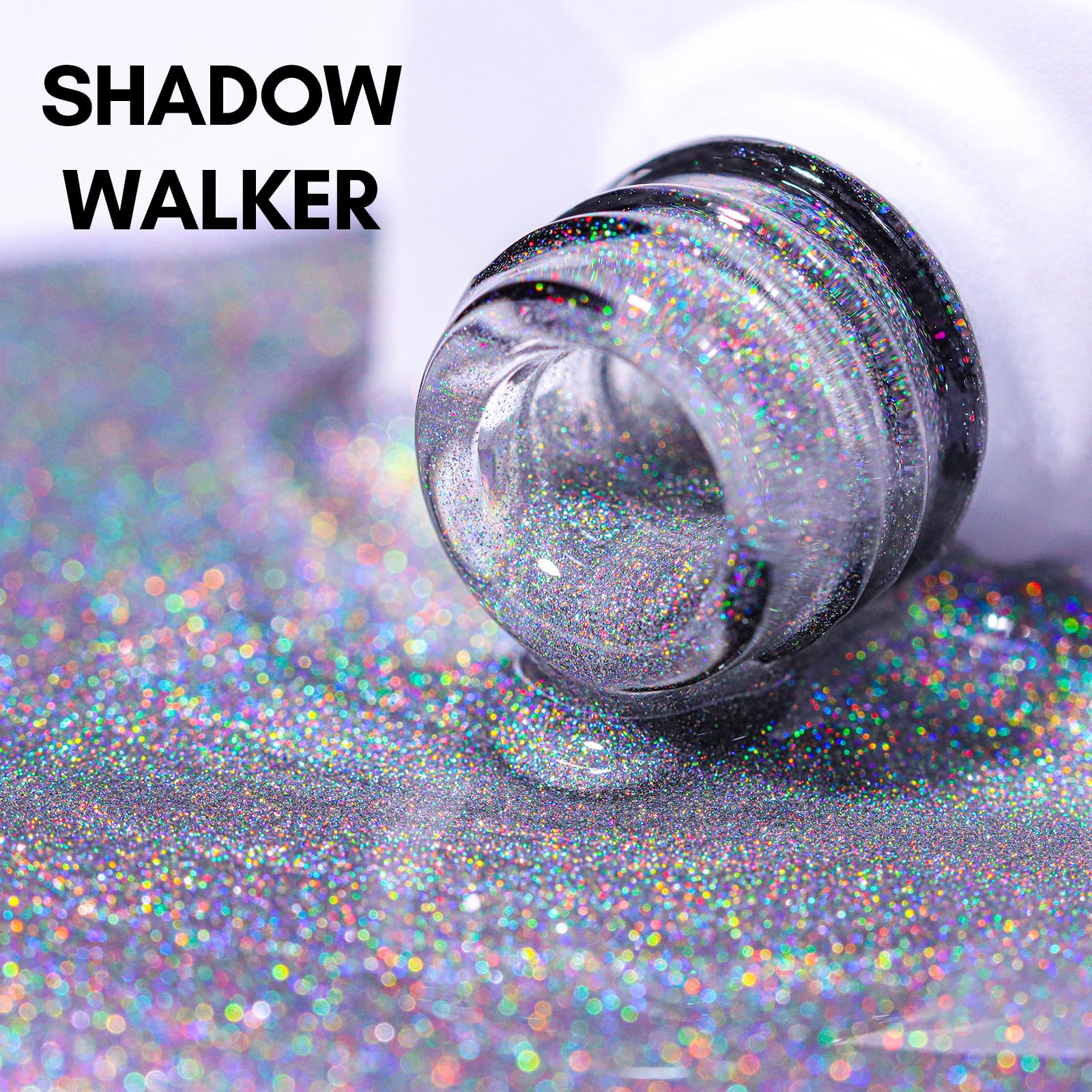 Makartt rainbow laser effect on nails—colors shimmer under different lighting conditions.