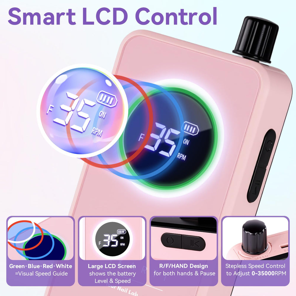 Makartt Rechargeable Nail Drill ergonomic lightweight design for extended comfort.