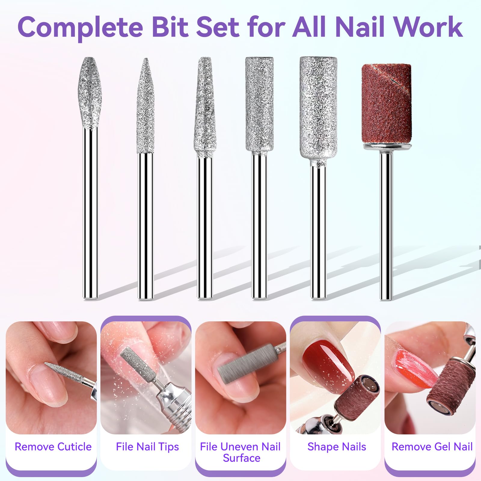 Makartt Nail Drill forward and reverse for left or right handed use.