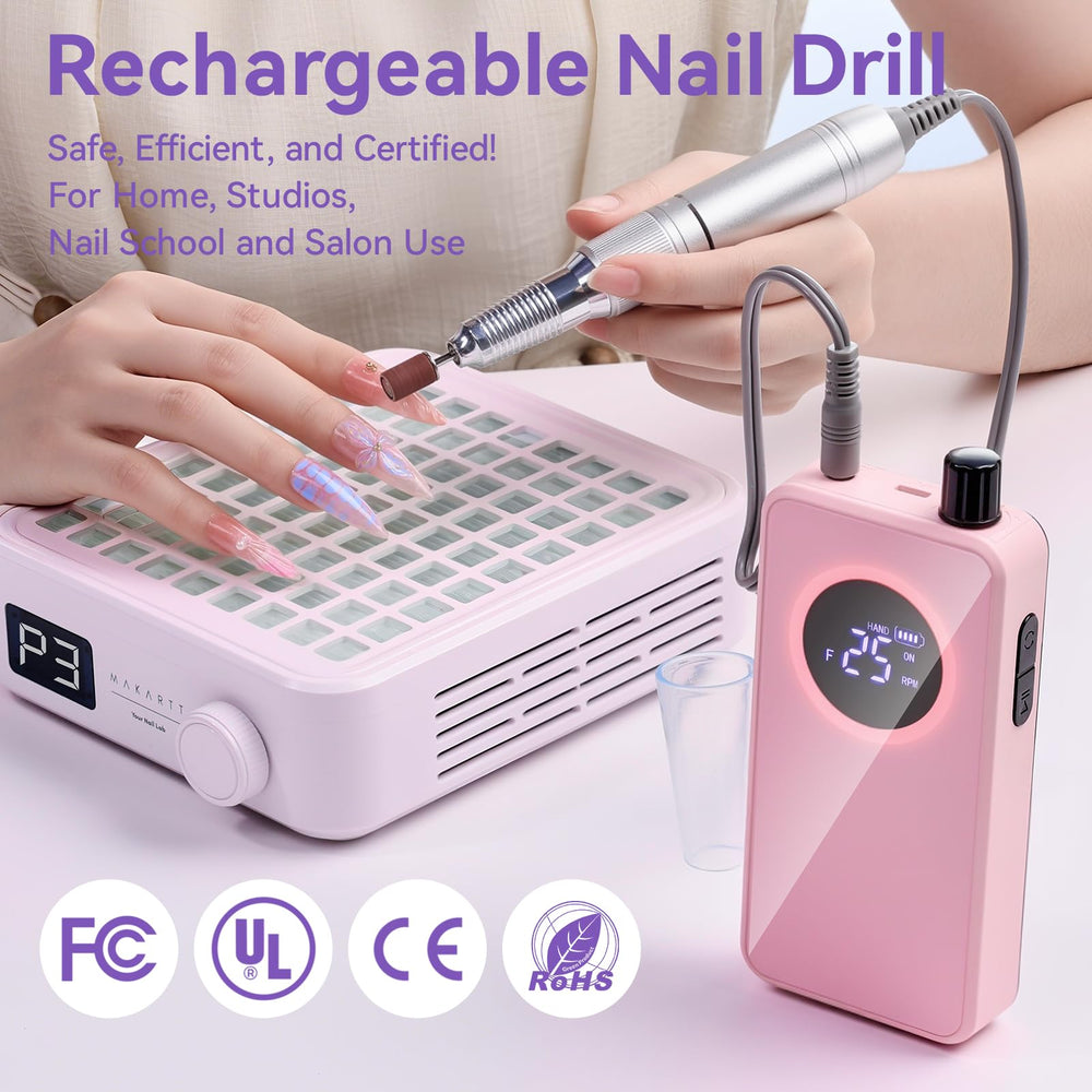 Makartt Nail Drill kit includes six bits for shaping and removal.